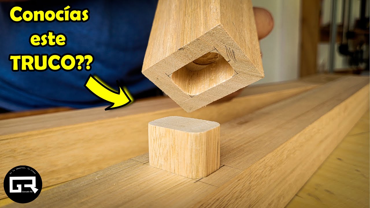 TRUCO para Hacer CAJA y ESPIGA [RÁPIDO y PRECISO] | MORTISE AND TENON JOINT