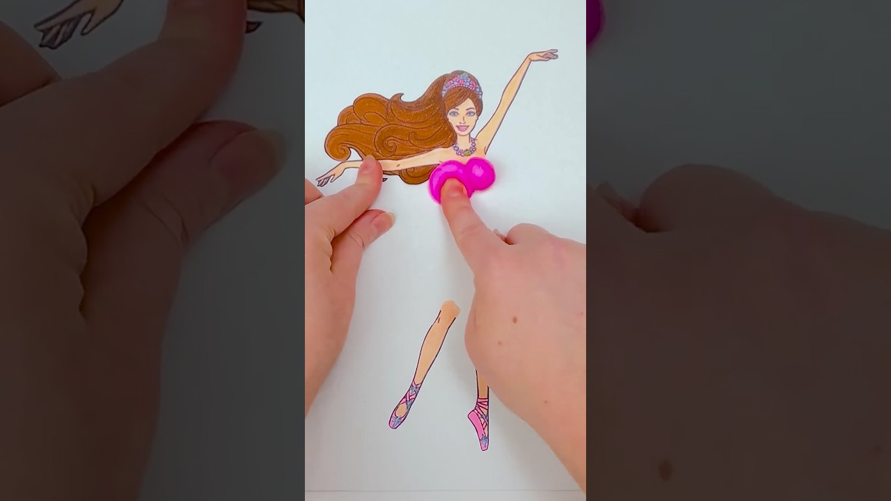 Let's Create A Beautiful Dress For The Doll! 🎀✨ #drawing #kids #crafts  #barbie