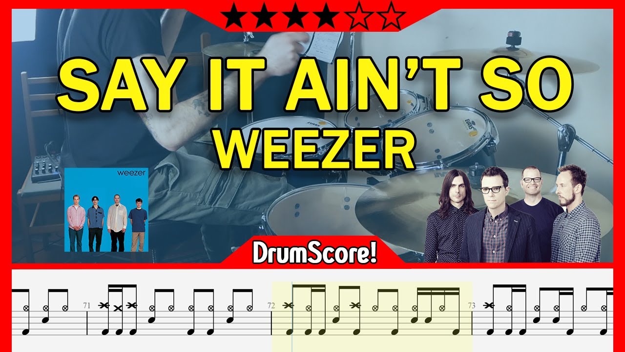 Say It Ain't So - Weezer | Play-Along Drum Cover with Sheet Music