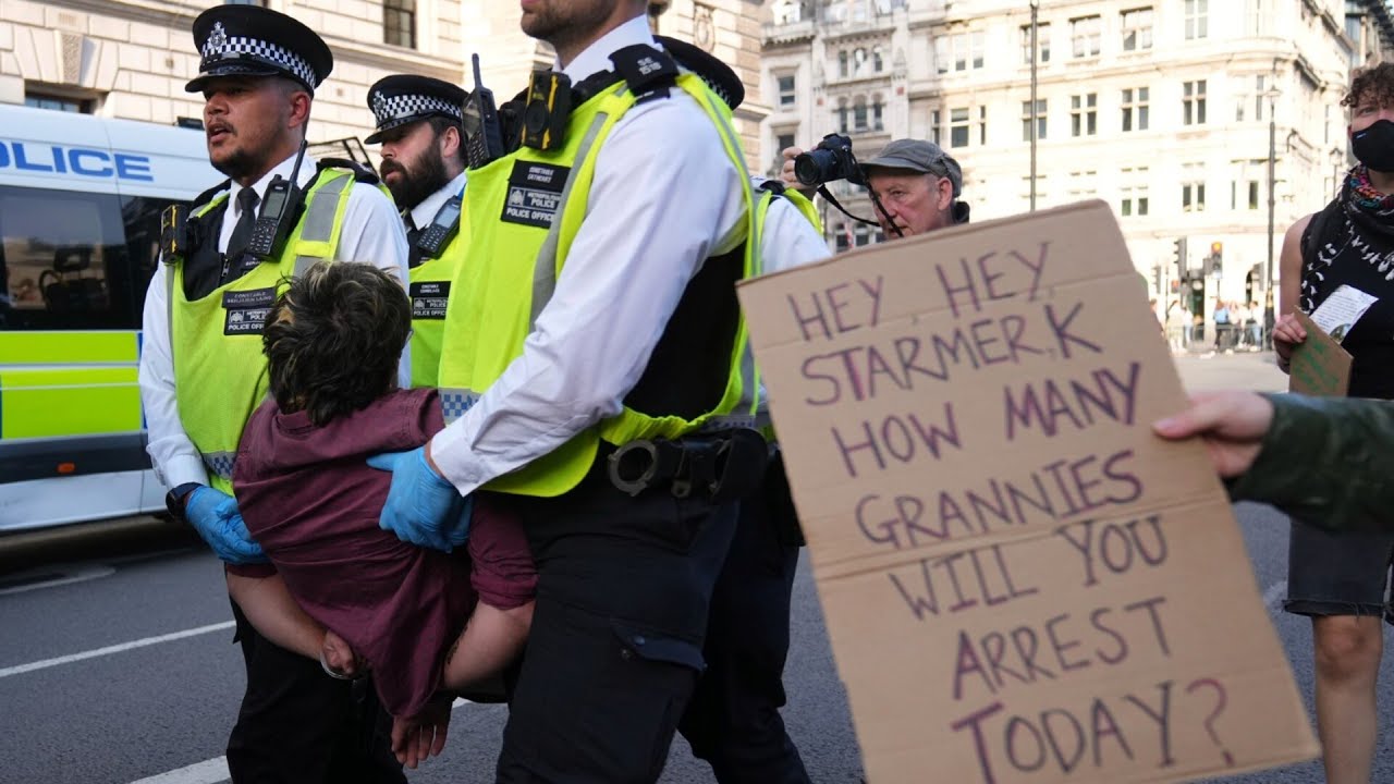 Around 300 people arrested during London protest for banned Palestine Action