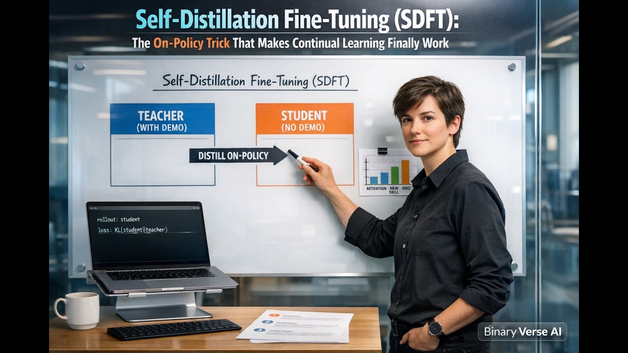 Self Distillation Fine Tuning SDFT: The On Policy Trick That Makes Continual Learning Finally Work