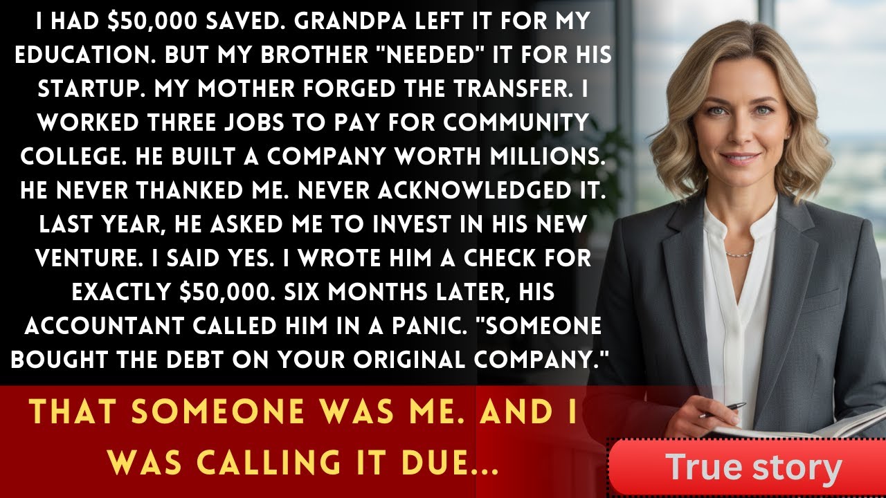 My Mother Made Me Give My College Fund to My Brother — His Thank You Gift Destroyed Him