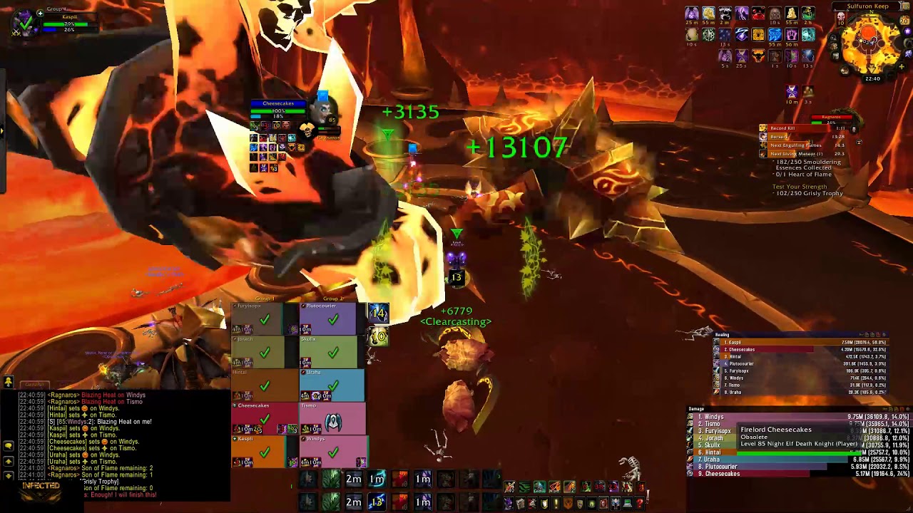 Apollo-WoW 4.3.4. Cataclysm - SOLO Heal Ragnaros HC as Restoration Druid