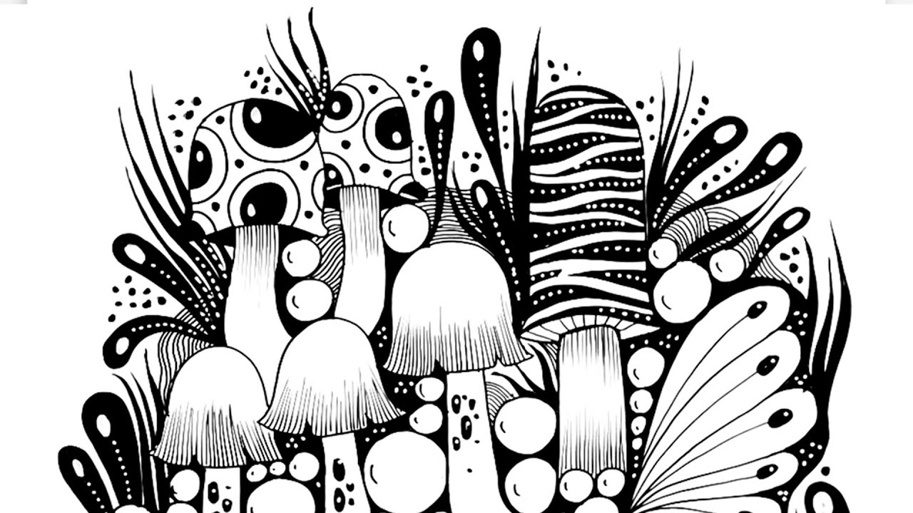 Zentangle Mushroom Drawing Step by Step | Easy Zentangle Art Tutorial