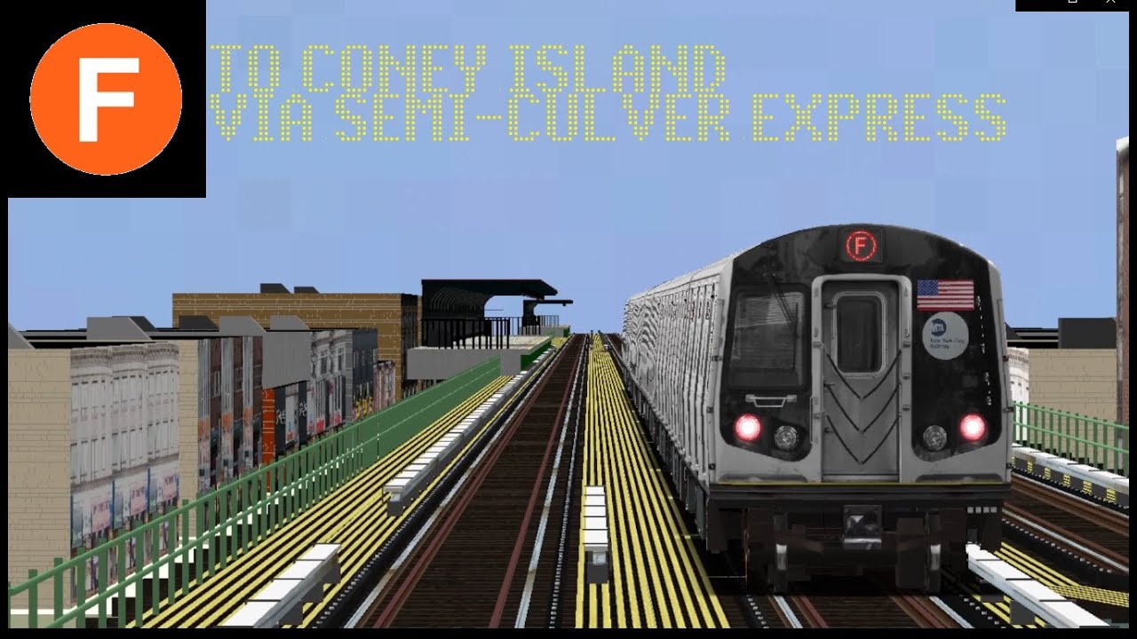 OpenBVE Special: F Train To Coney Island Via Semi-Culver Express (R160B Siemens)