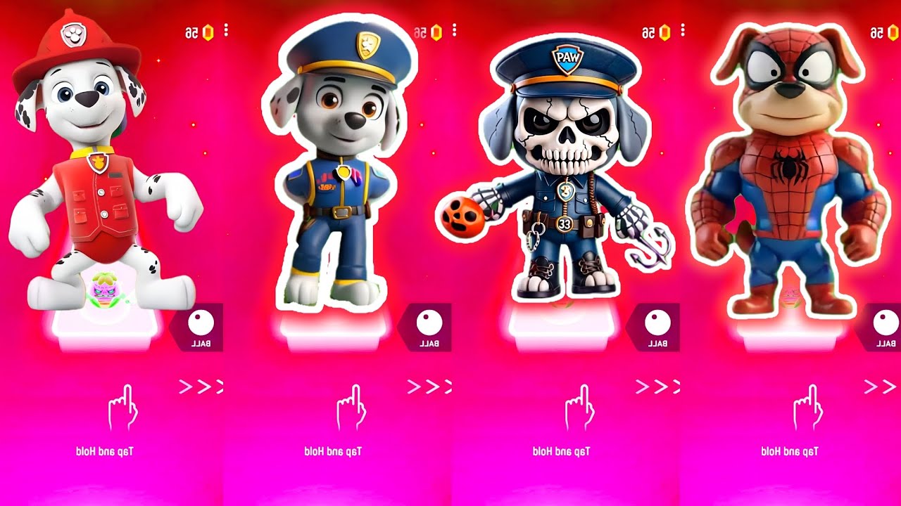 Paw Patrol Scary Chase vs Ryder vs Marshall x Coffin Dance Tiles Hop EDM Rush _tileshop