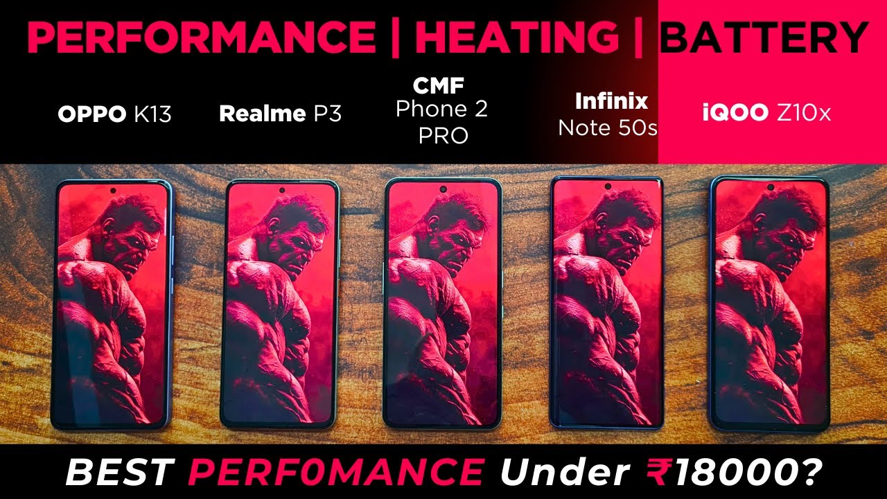 MUST Watch | OPPO K13 vs Realme P3 vs iQOO Z10x vs Phone 2 Pro vs Infinix Note 50s: BEST Performance