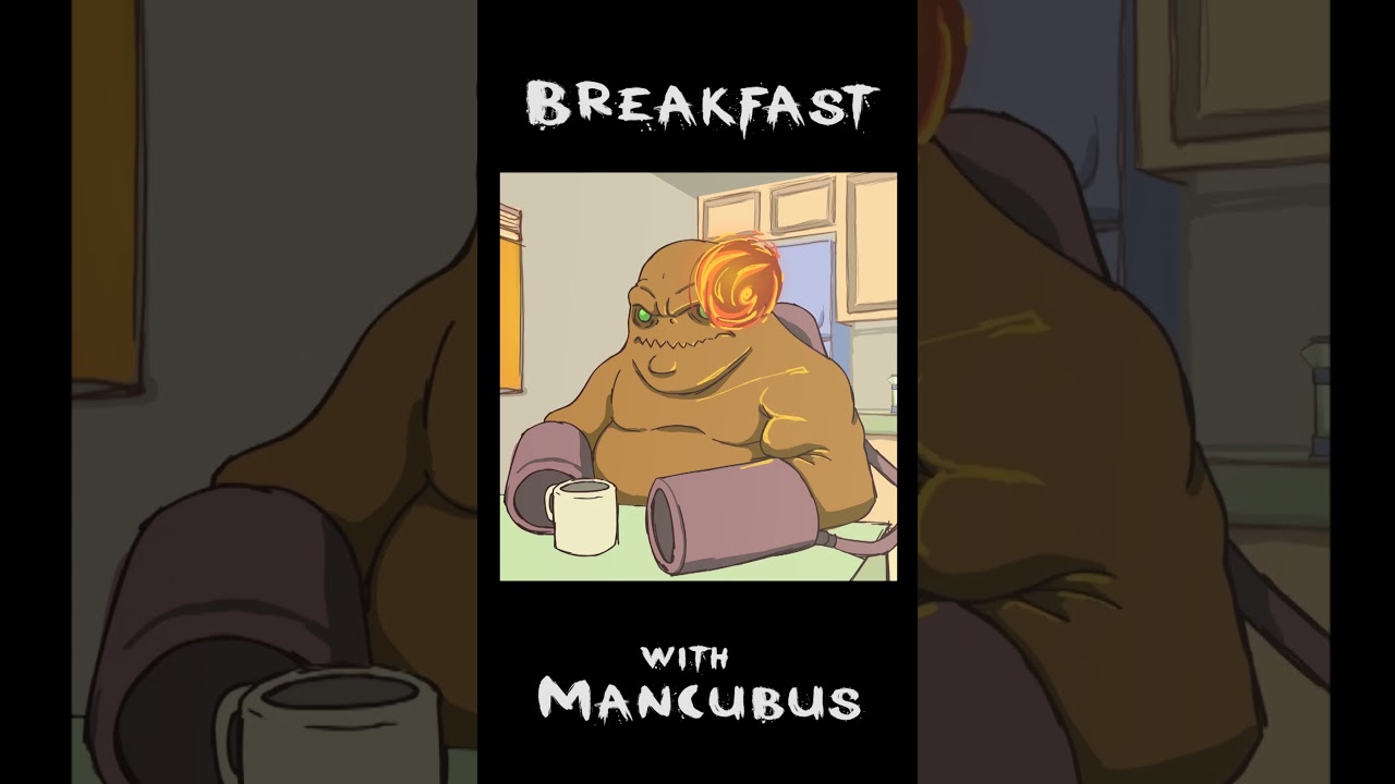 Mancubus trying to enjoy morning coffee #animecartoon #animated #doom #mancubus #id #animation