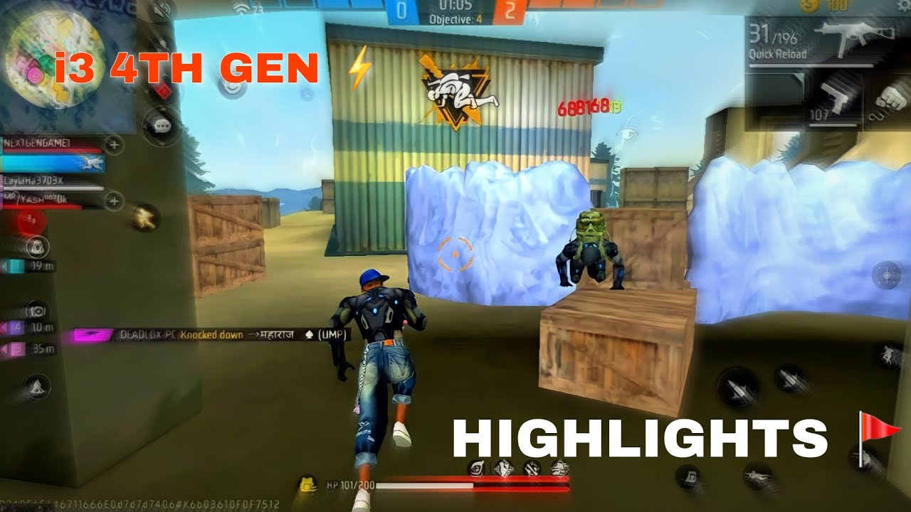 || Highlights 🚩|| Free Fire Intel core i3 4th Gen Intel HD 4400 90 FPS 960 &times; 578 ||