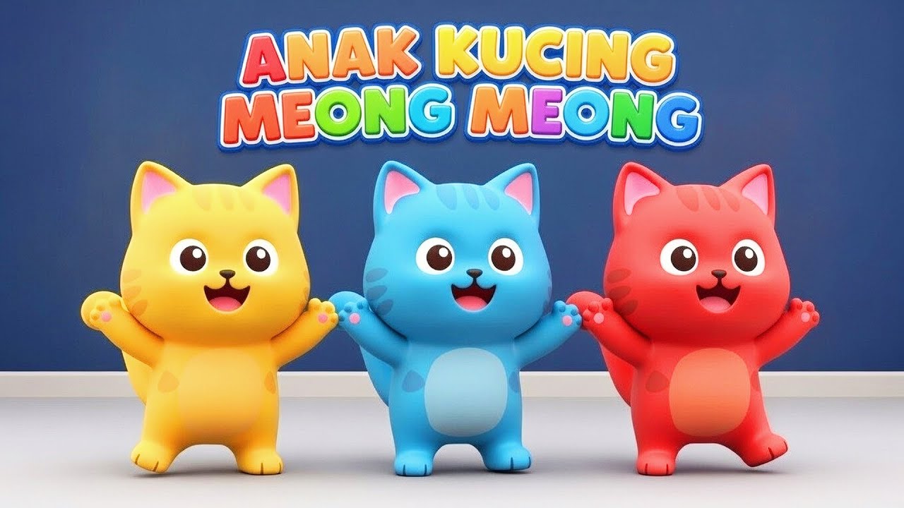 LAGU ANAK ANAK - ANAK KUCING MEONG MEONG | 🎶 Animasi 3D Anak Populer | De Ahlan