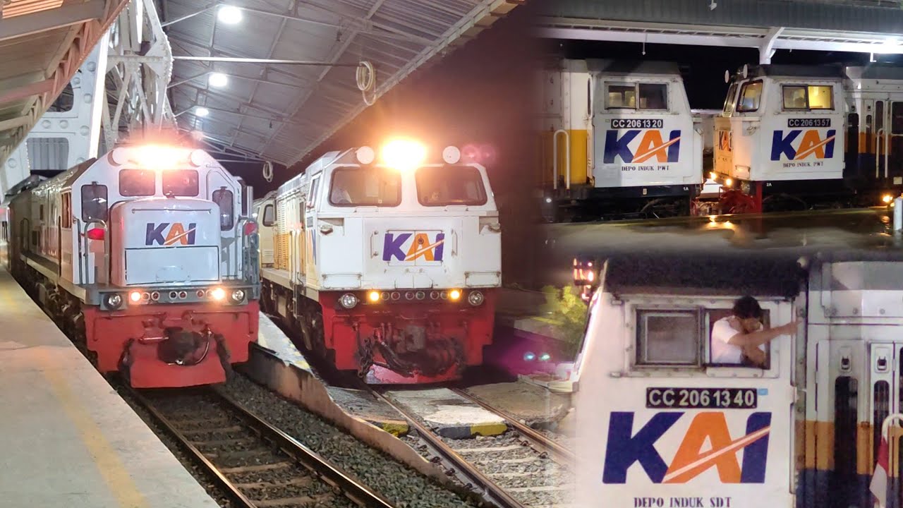 TOP RAMAINYA KERETA API DI STASIUN TERSIBUK PURWOKERTO : Spesial Kereta Argo dan Double Lokomotif !!