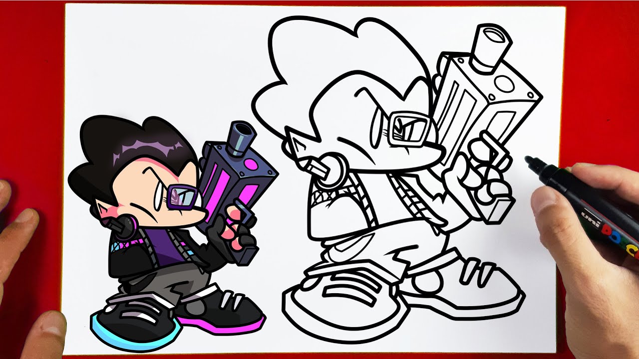 How to Draw NEO PICO Friday Night Funkin (FNF)