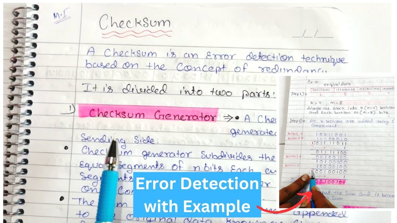What is Checksum? Error DetectionTechnique (example) - Checksum in Computer Networks Tutorials