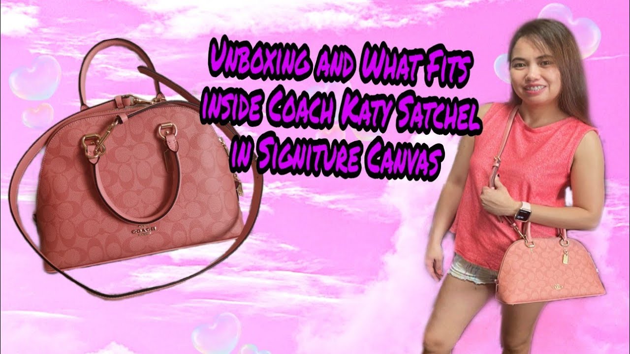 Unboxing and What Fits inside Coach Katy  Satchel in Signature Canvas