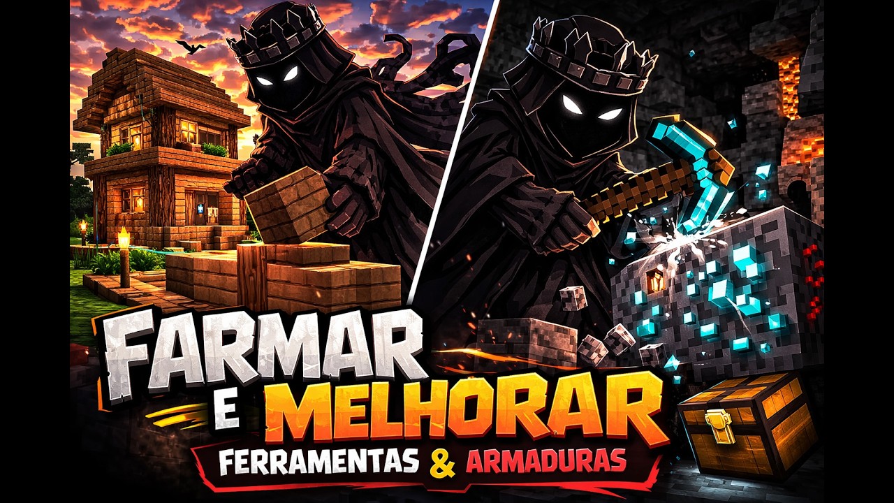 ⛏️ MINERANDO E CONSTRUINDO NO MINECRAFT! EVOLUINDO AS ARMADURAS! | Minecraft Sobrevivência Caótica🔥