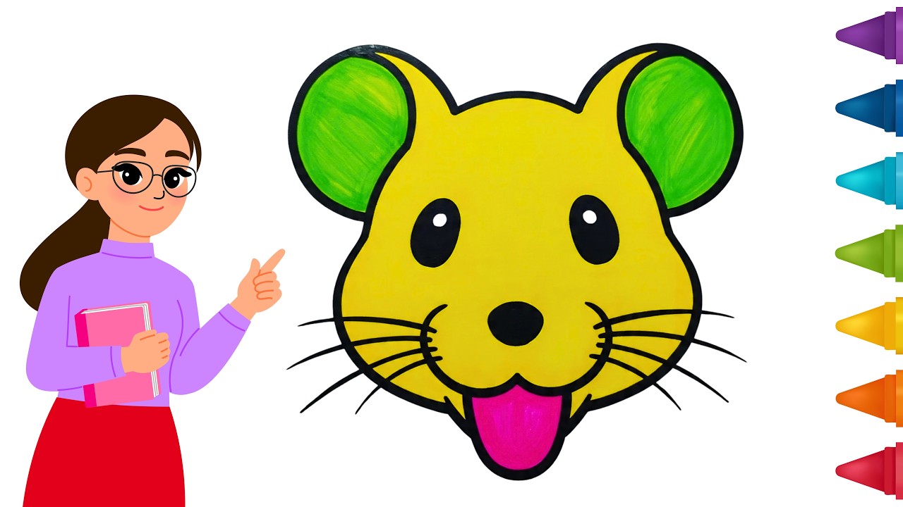 How to Draw cartoon animal Mouse Drawing for kids