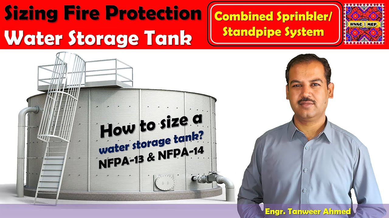 Sizing Fire Protection Water Storage Tank for combined sprinkler standpipe system in Urdu/Hindi