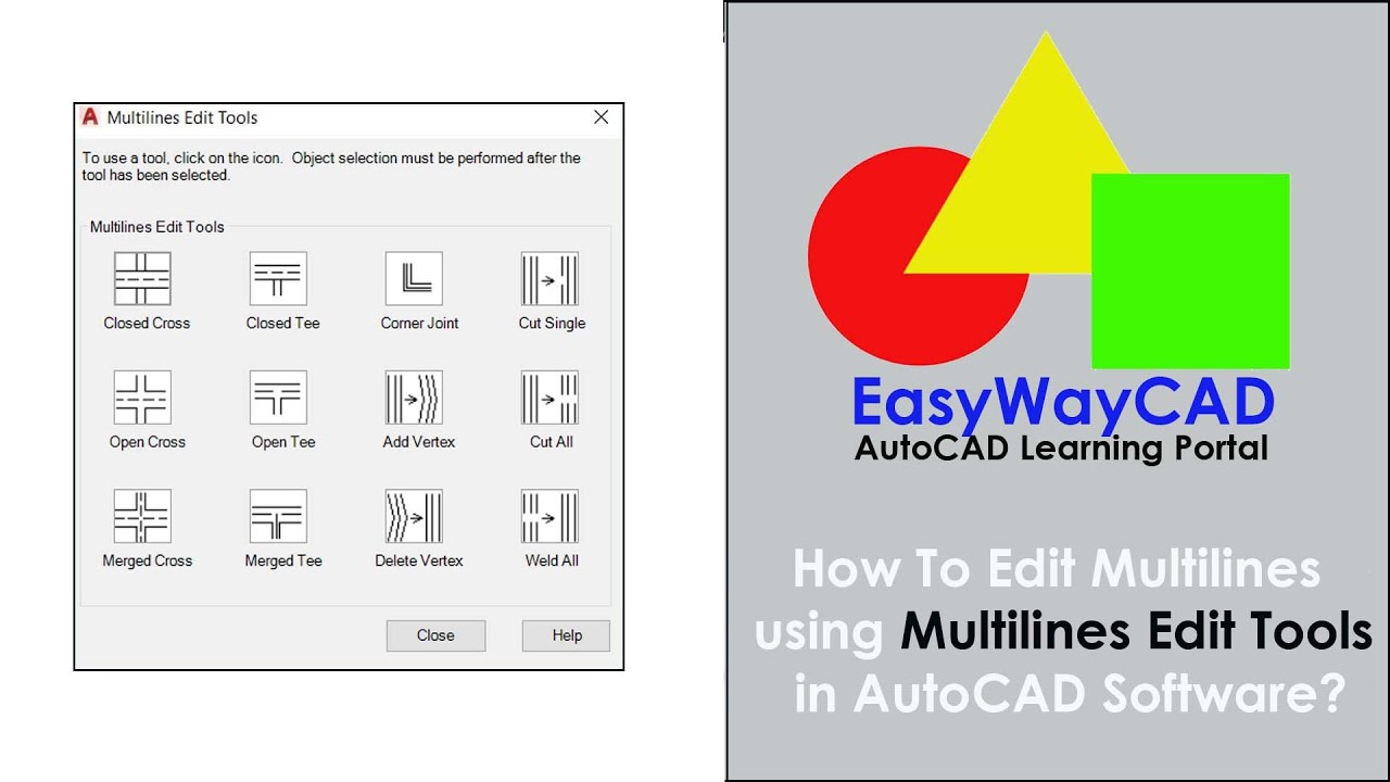 How to Edit Multilines using Mledit Command in AutoCAD Software?