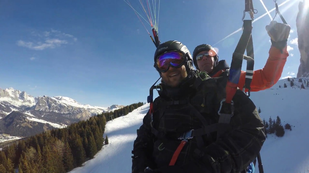 Paragliding in Monte Pana, Val Gardena, Dolomites