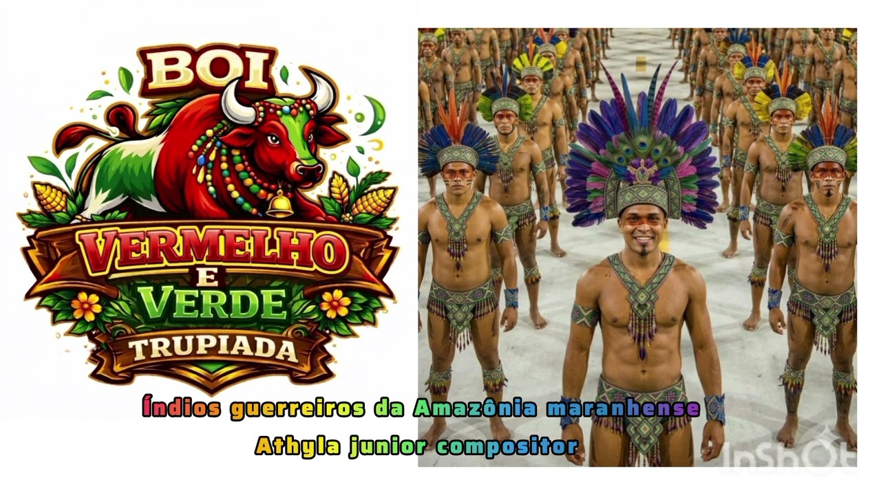 Boi vermelho e verde trupiada - indio guerreiros da Amazonas maranhense 