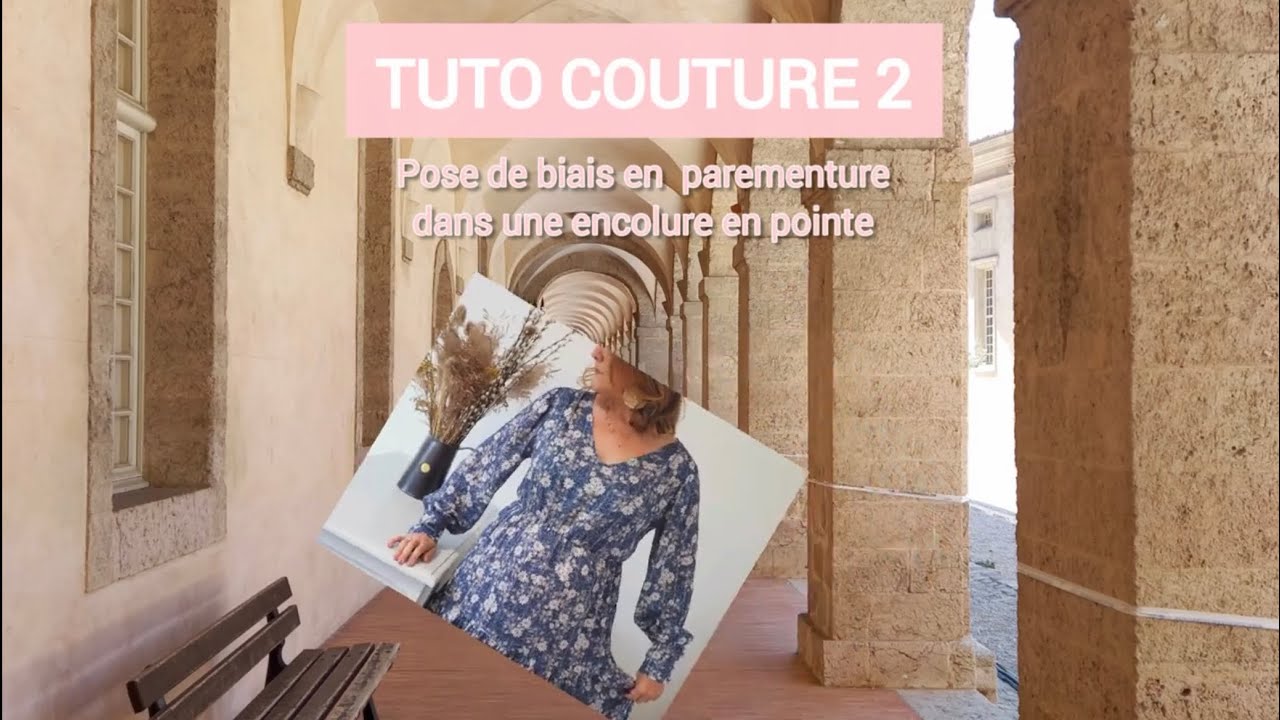 TUTO COUTURE 2  : pose de biais en parementure dans une encolure en pointe