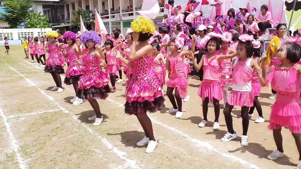 กองเชียร์สีชมพู กีฬาสีโรงเรียนเมืองสุรินทร์ 2561