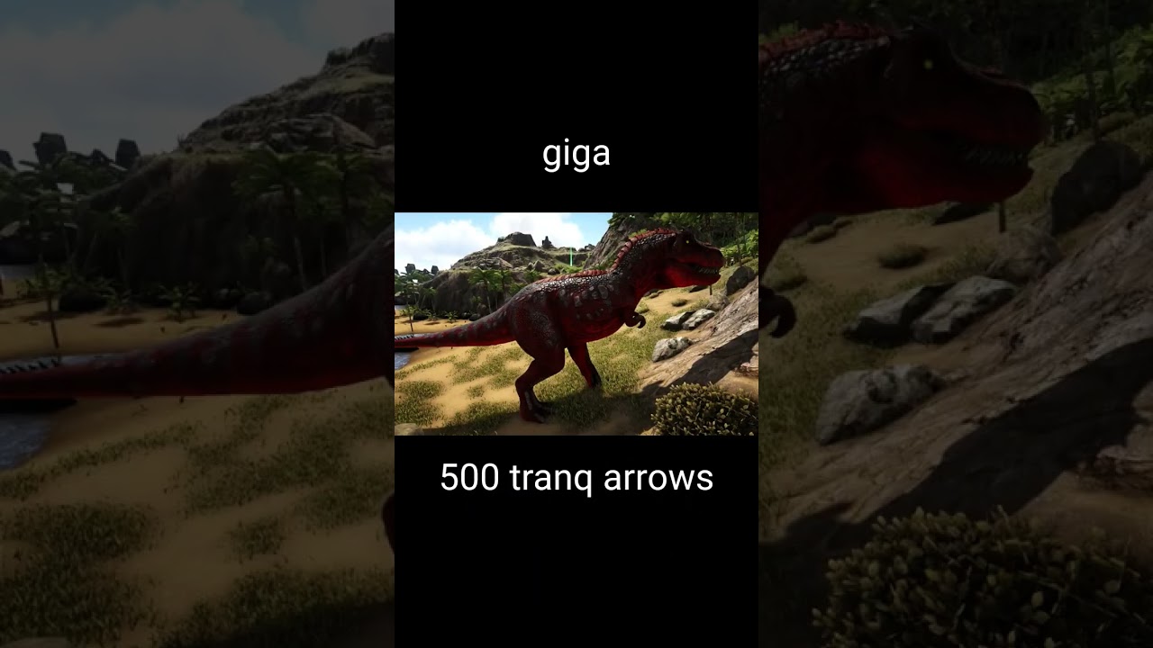 amount of tranq arrows/darts to take down rex and giga