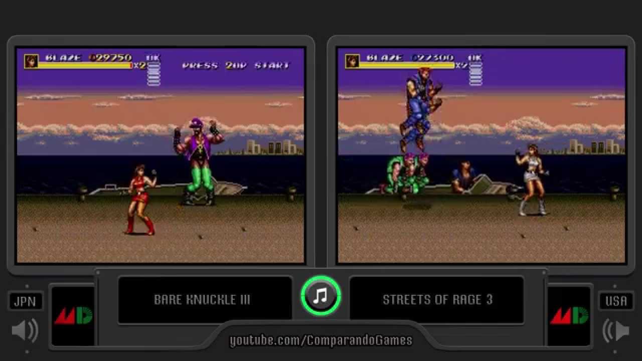 Regional Differences [11] Streets of Rage 3 vs Bare Knuckles III (Genesis) Region Comparison