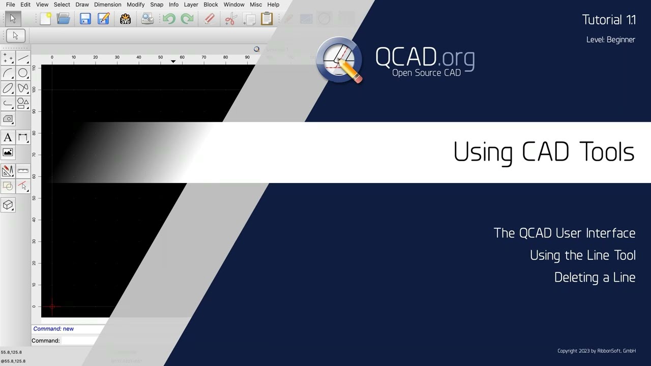 QCAD - 1.1 Using CAD Tools