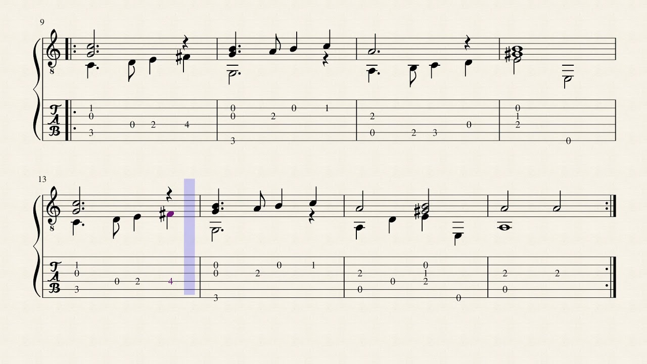 Dance de las Hachas - Gaspar Sanz (1640 - 1710) arr. Marieh - Tablature