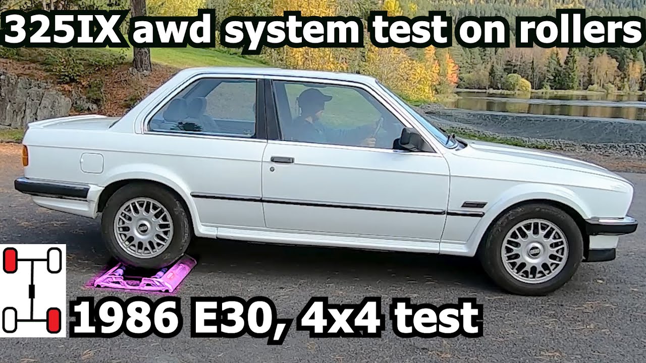 BMW E30 325IX 4x4 system test on rollers, their first awd system
