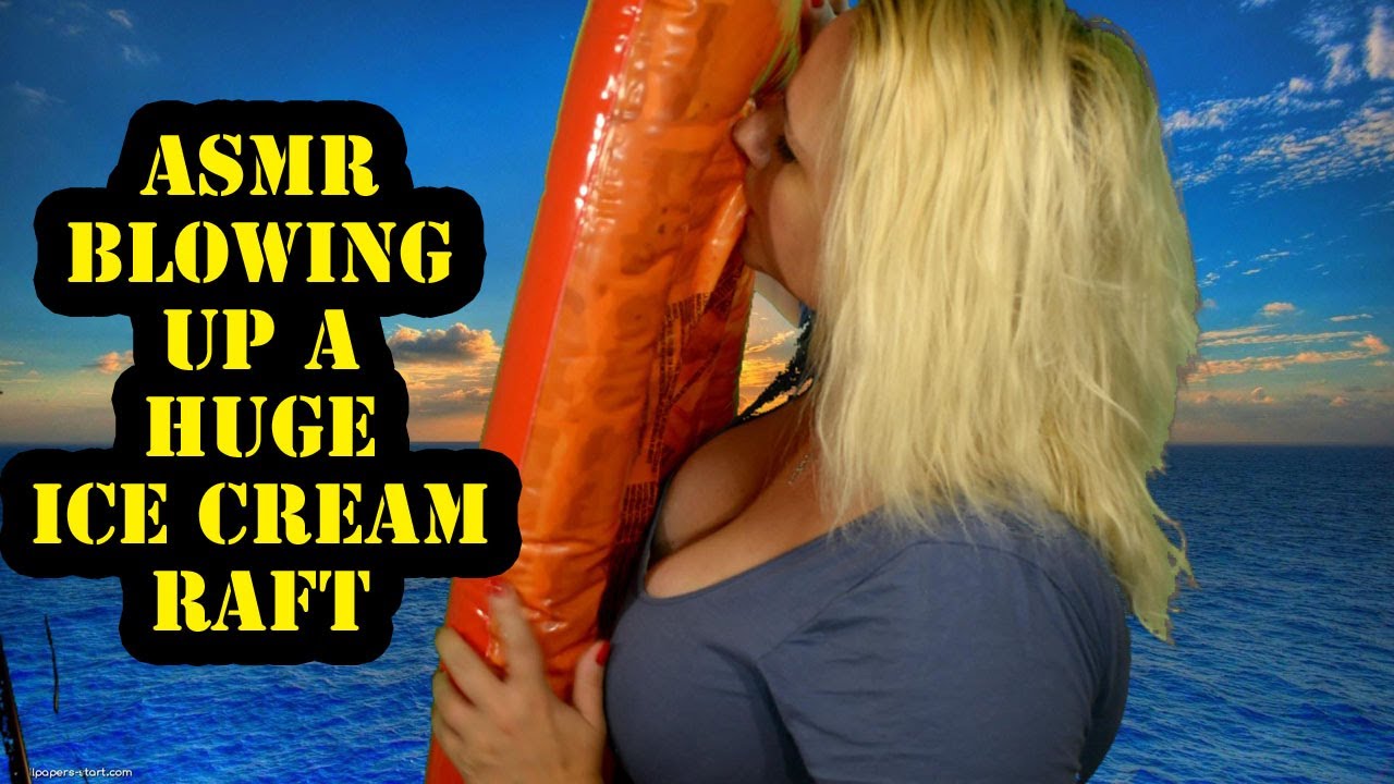 [ASMR] Blowing up Huge inflatable Ice cream Raft