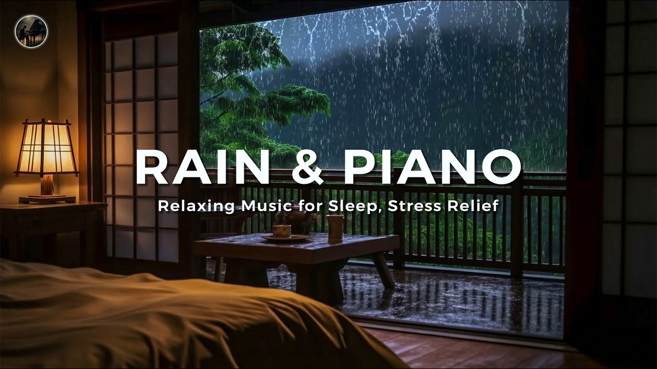 Relaxing Rain with Piano Music for Deep Sleep 🎶 Cozy Bedroom Sounds to Relieve Stress and Unwind