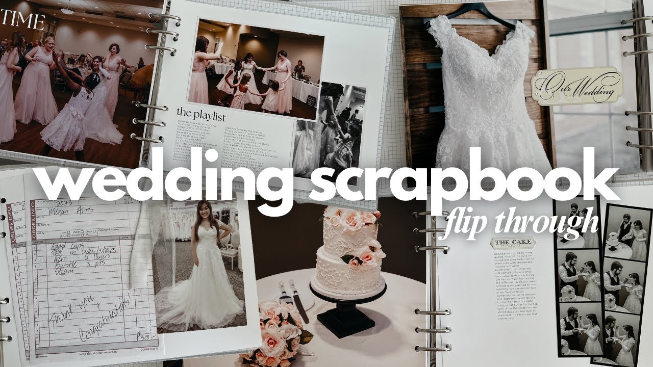 a modern wedding scrapbook 📖 album flip through