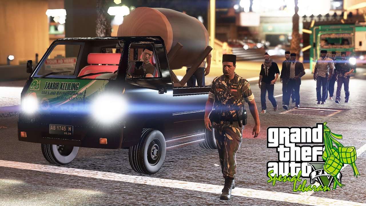 Banser Kawal Pawai Takbir Keliling Malam Idul Fitri - GTA 5 Mod Indonesia