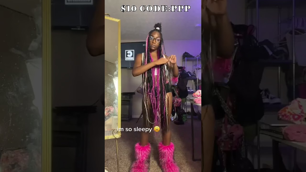 Tutorial 💗 How To Do Highlight Pink Knotless Box Braids | #ELFINAHAIR