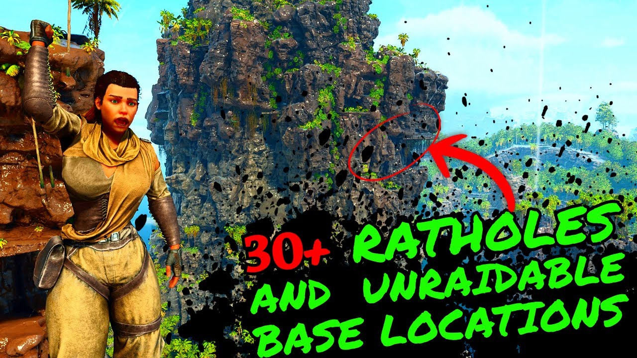 30 Plus CENTER Ratholes, Cave Bases, and Unraidable Locations in Ark Survival Ascended!!!