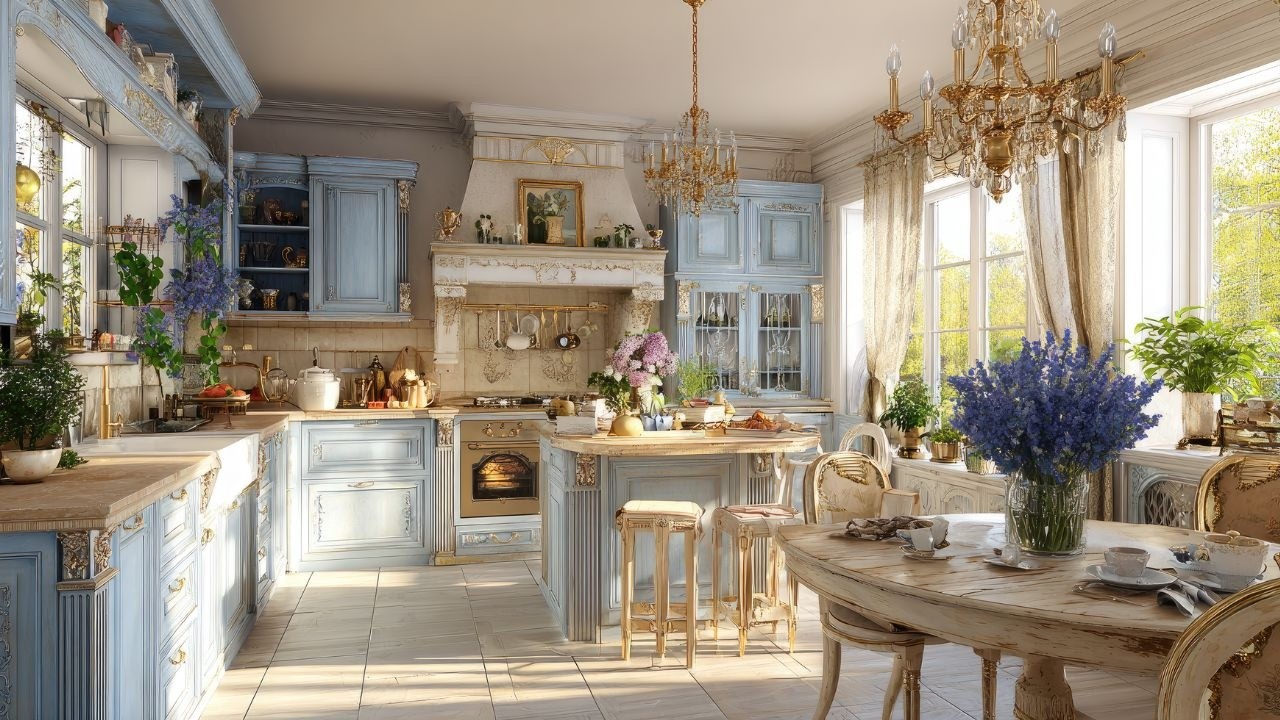 Доступный и элегантный дизайн кухни в коттедже Blue Spring Cottage (2026) 💙 | Романтический стиль...