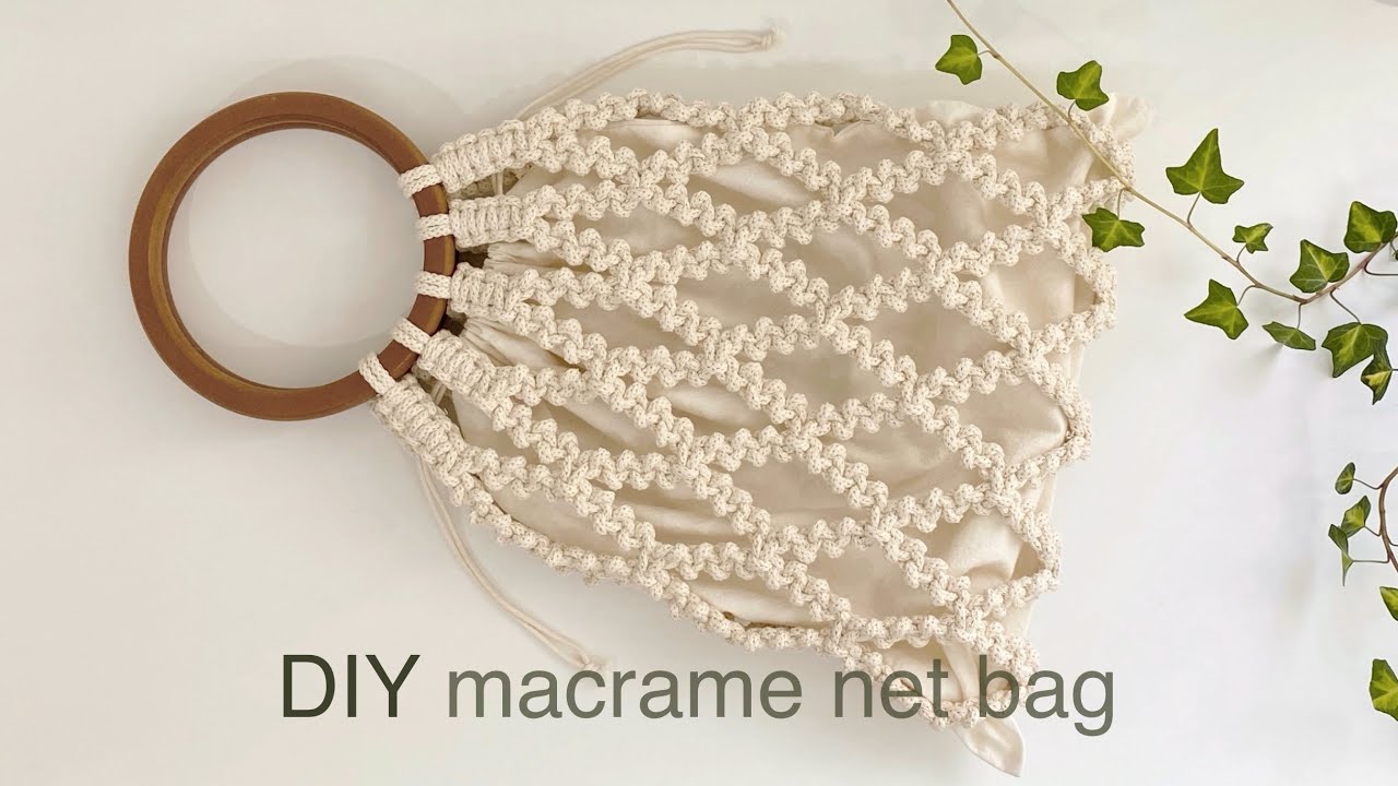 DIY | Easy macrame net bag for summer (beginner-friendly) | Легкая сумка-сетка макраме