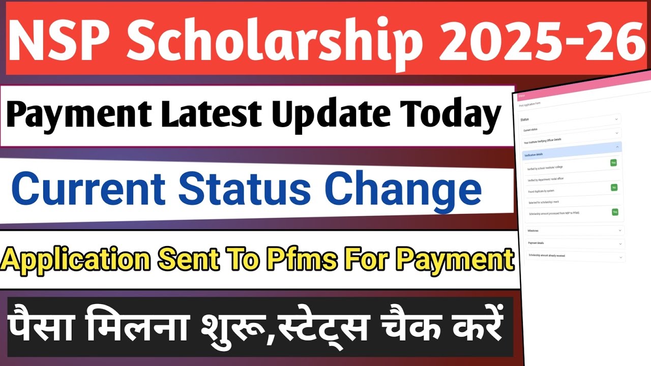 NSP Current Status Change | Fresh And Renewal Current Status Sent To Pfms Yes | NSP Status | Payment