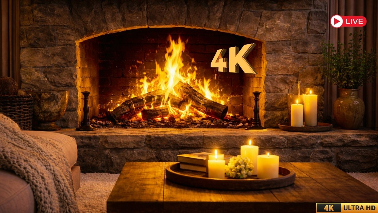 🔥 Fireplace 4K Ultra HD | Real Crackling Fire Sounds for Deep Sleep, Study & Relaxation