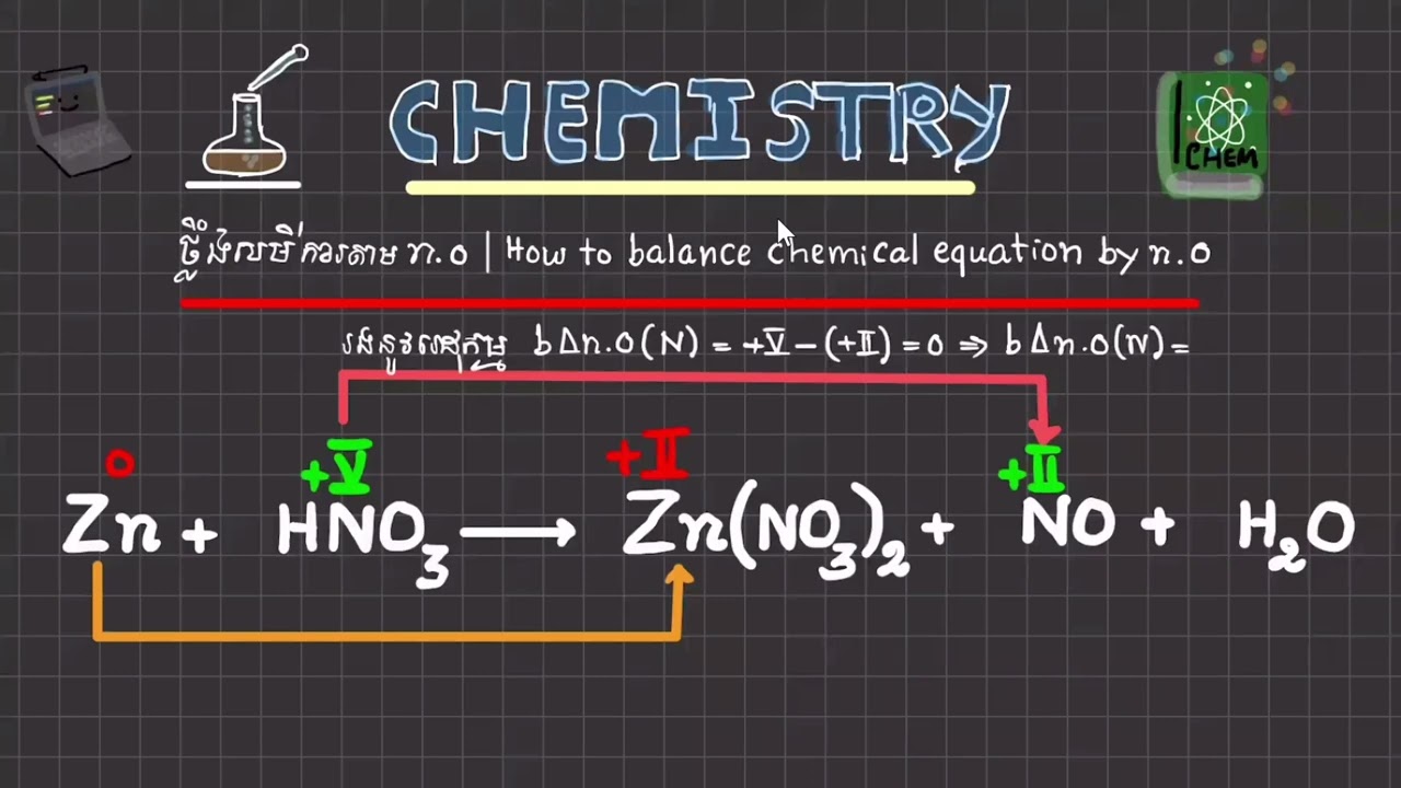 ការថឹ្លងសមីការតាម n.o || How to balance n.o chemical equation