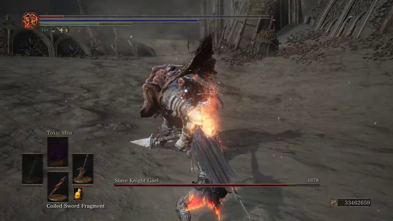 Dark Souls 3 Slave Knight Gael NG7 - No damage (Cheese strategy)