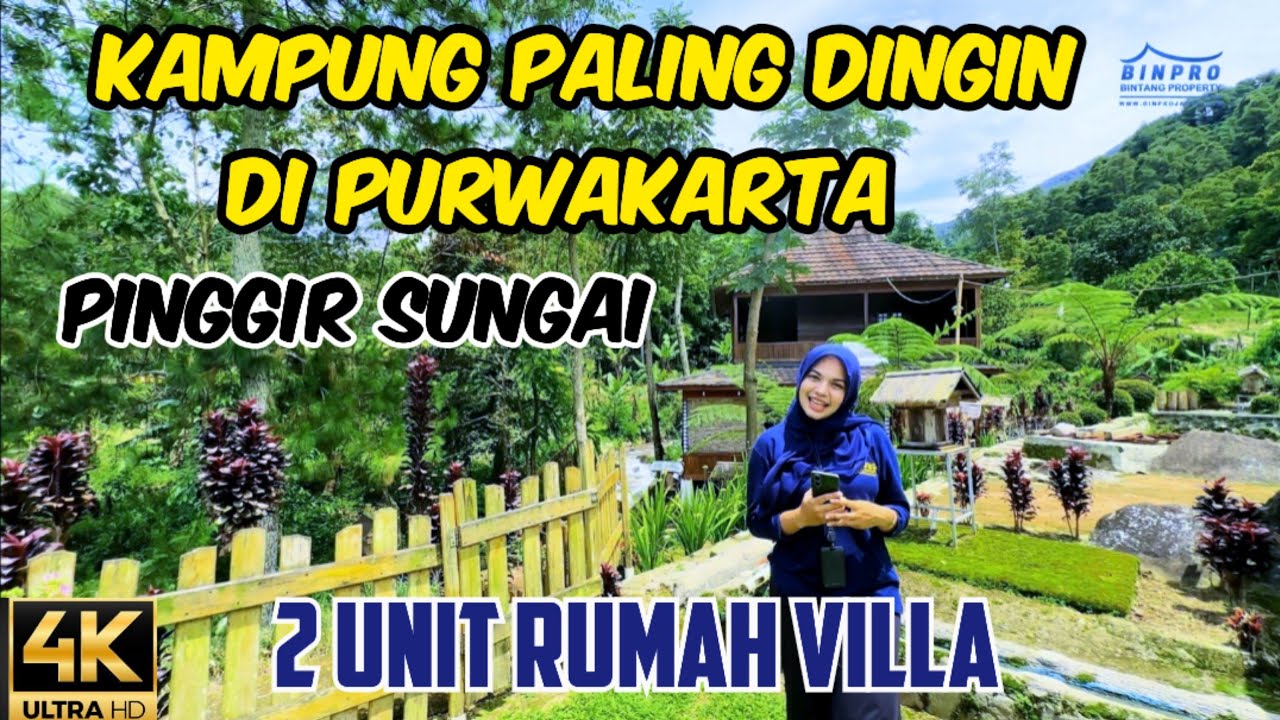 2 Rumah Villa Pinggir Sungai Luas 1350 m2 SHM Daerah Paling Dingin di Purwakarta Harga Rp 1,1 M Nego