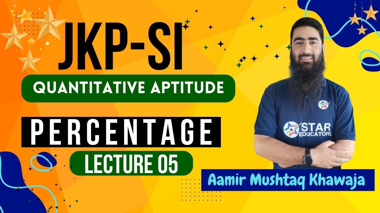 JKP SI Quantitative Aptitude | Percentage Lecture 05 | JKSSB JKP SI Fresh Online Batch