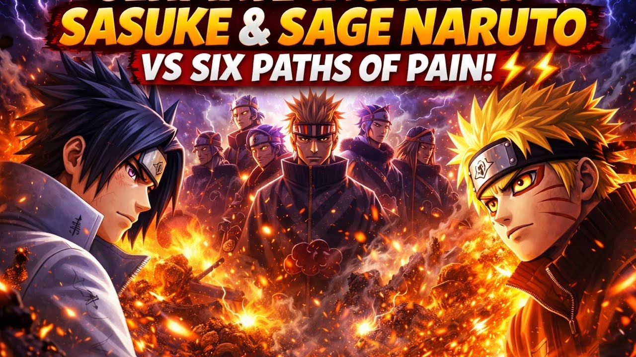 ULTIMATE TAG TEAM SASUKE & NARUTO VS SIX PATHS OF PAIN🔥⚡