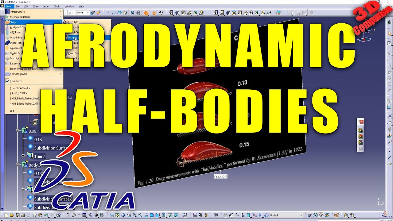 CATIA V5 DESIGN of AERODYNAMIC HALF-BODIES