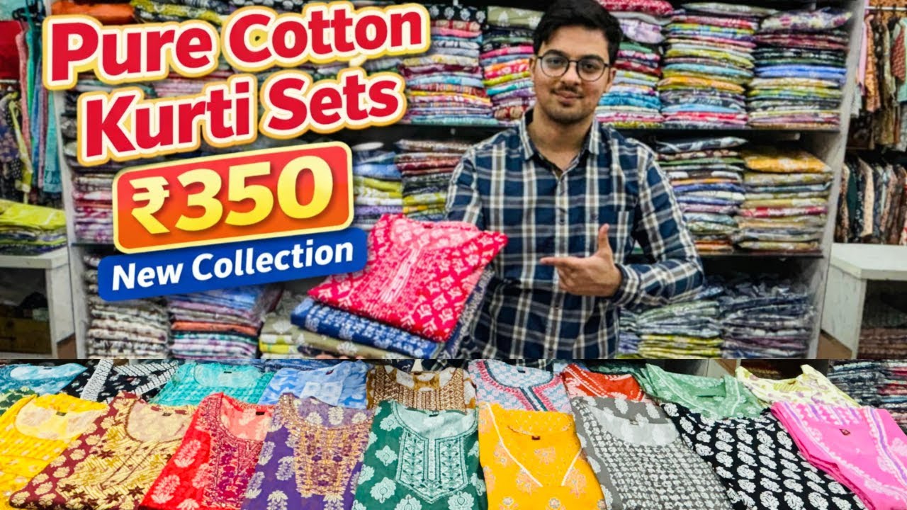 Best Pure Cotton Jaipuri Kurti Sets ₹350 Commercial Street Bengaluru Latest  Collection With Work