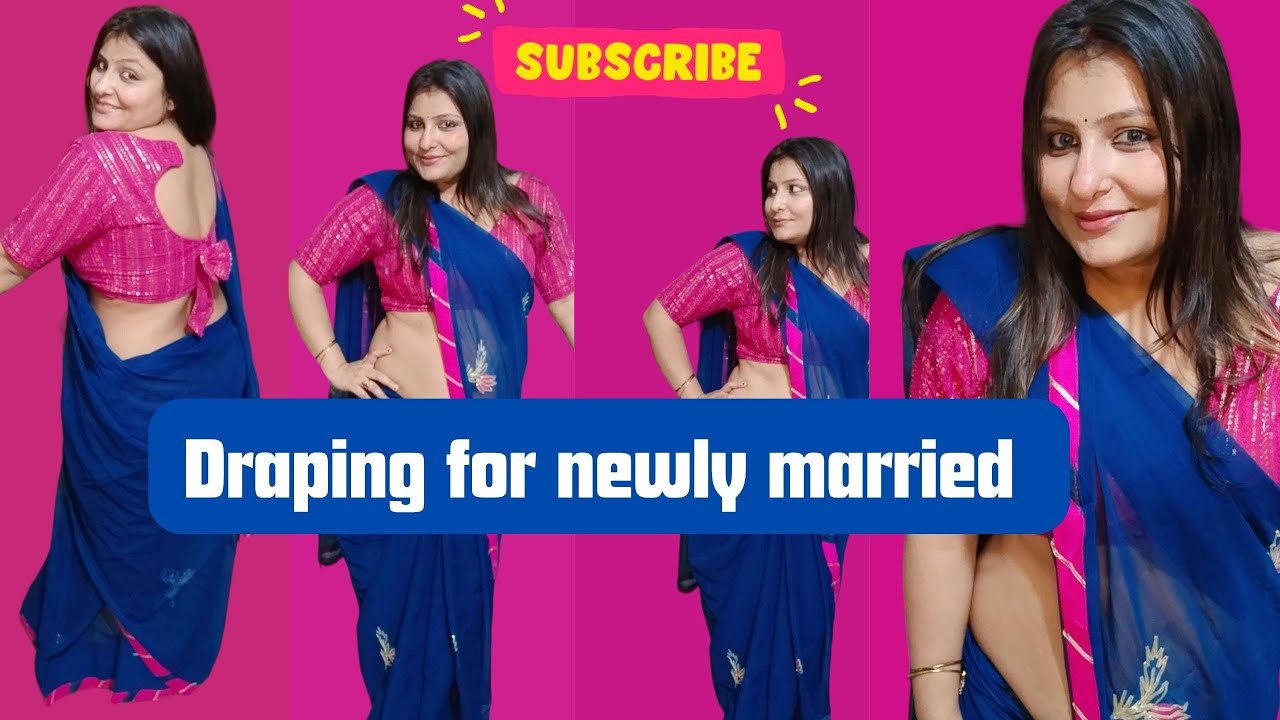Draping for newly married| ultra low waist draping | saree draping 🧿🔥🥻