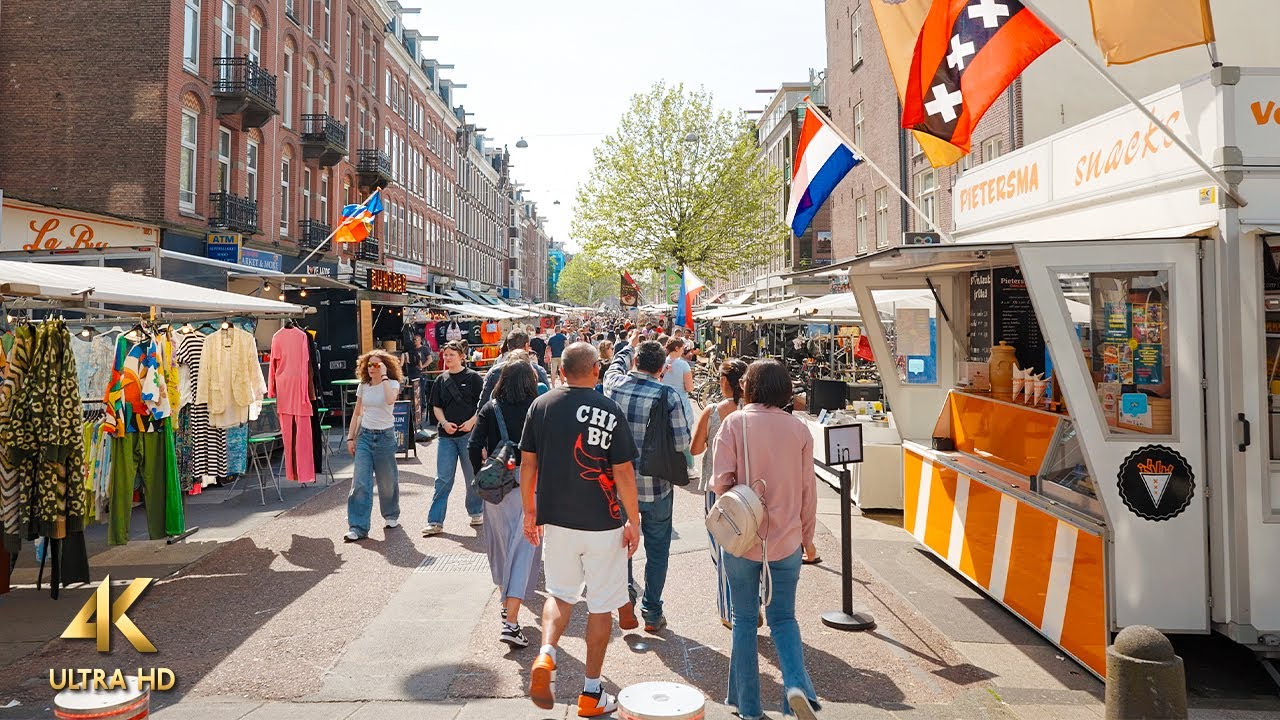Beautiful Sunny Day in the Pijp, Amsterdam, 4K Walk